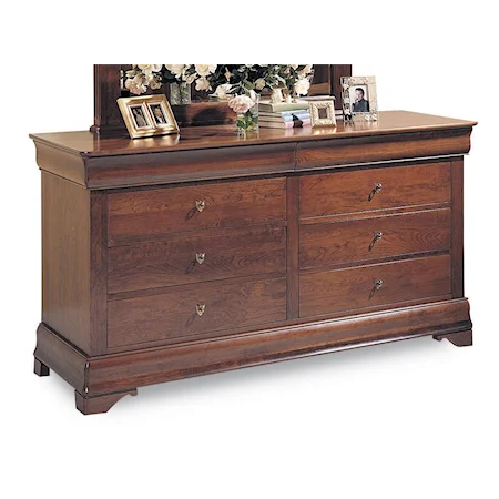 Traditional Solid Wood 8-Drawer Double Dresser